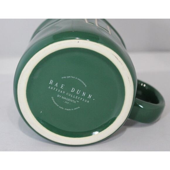Rae Dunn Artisan Collection Magenta ELF Coffee Mug Cup Christmas Green & White - Picture 2 of 4